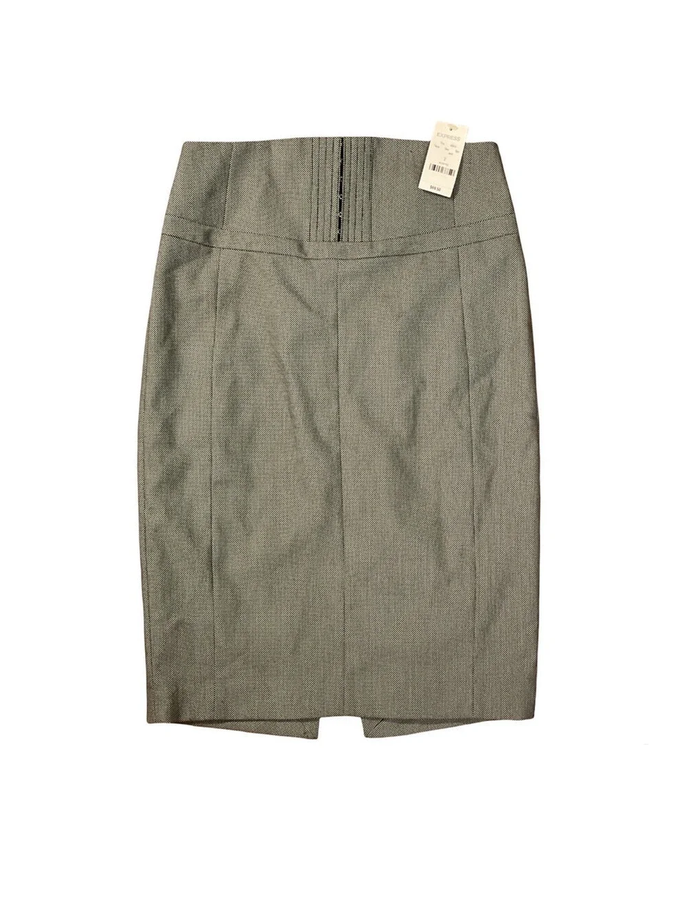 Express Design Studio Womens Pencil Skirt Gray Slit Zip Lined Stretch Size 2 NWT